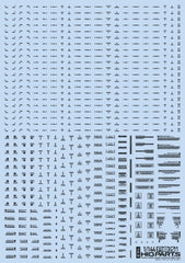 1/144 RB01 Caution Decals One Color Dark Gray (110mm x 156mm) (1 sheet)