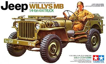 1/35 Tamiya MM #219 U.S. 1/4 ton 4 x 4 Truck Jeep Willys MB
