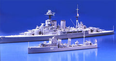 1/700 Water Line Series #806 British Battle Cruiser HMS Hood & E Class Destroyer