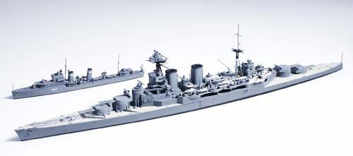 1/700 Water Line Series #806 British Battle Cruiser HMS Hood & E Class Destroyer