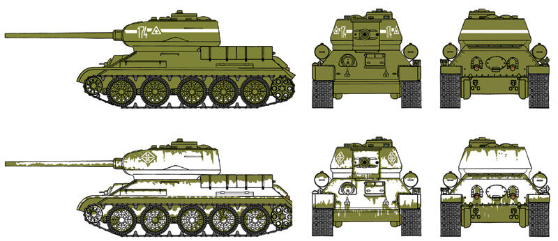 1/72 Italeri #7515 Soviet Medium Tank T-34/85 Fast Assembly (Contains 2 Models)