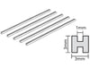 3.0mm Plastic H-Shaped Beam (1.0mm thick, 3.0 x 3.0 x 400mm long) (5 pieces)