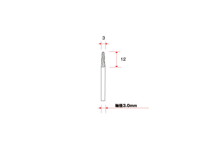 HT187 Tungsten Carbide Bit A for Electric Routers (3.0mm shank diameter) (1 piece)