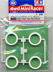 Mini 4WD GUP #379 Offset Tread Tires Hard (White) (for use with Large Diameter Wheels)