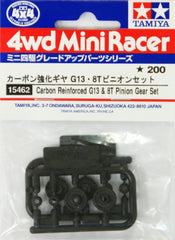 Mini 4WD GUP #462 Carbon Reinforced G13 & 8T Pinion Gear Set