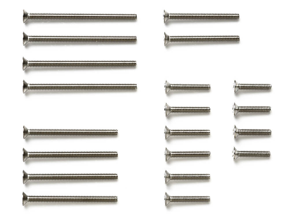 Mini 4WD GUP #510 Stainless Steel Countersunk Screw Set (10mm x 4, 12mm x 6, 20mm x 2, 25 & 30mm x 4 each)