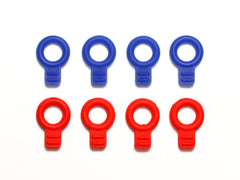 Mini 4WD GUP Rubber Body Catches (Blue & Red, 4 pieces each)