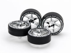 Mini 4WD GUP Super Hard Low Profile Tire & Wheel Set (Spiral) Japan Cup 2023