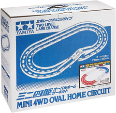 Mini 4WD Oval Home Circuit with Lane Change (Red/White/Blue) (2-lane, 216 x 120cm when assembled)