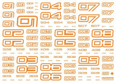 TR Number Decals 2 Orange (14cm x 10cm) (1 sheet)